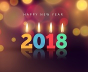 Обои New Year 2018 Greetings Card with Candles 176x144