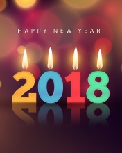 Обои New Year 2018 Greetings Card with Candles 176x220