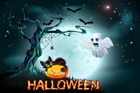 Das Halloween Night Wallpaper 480x320
