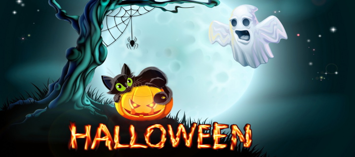 Das Halloween Night Wallpaper 720x320