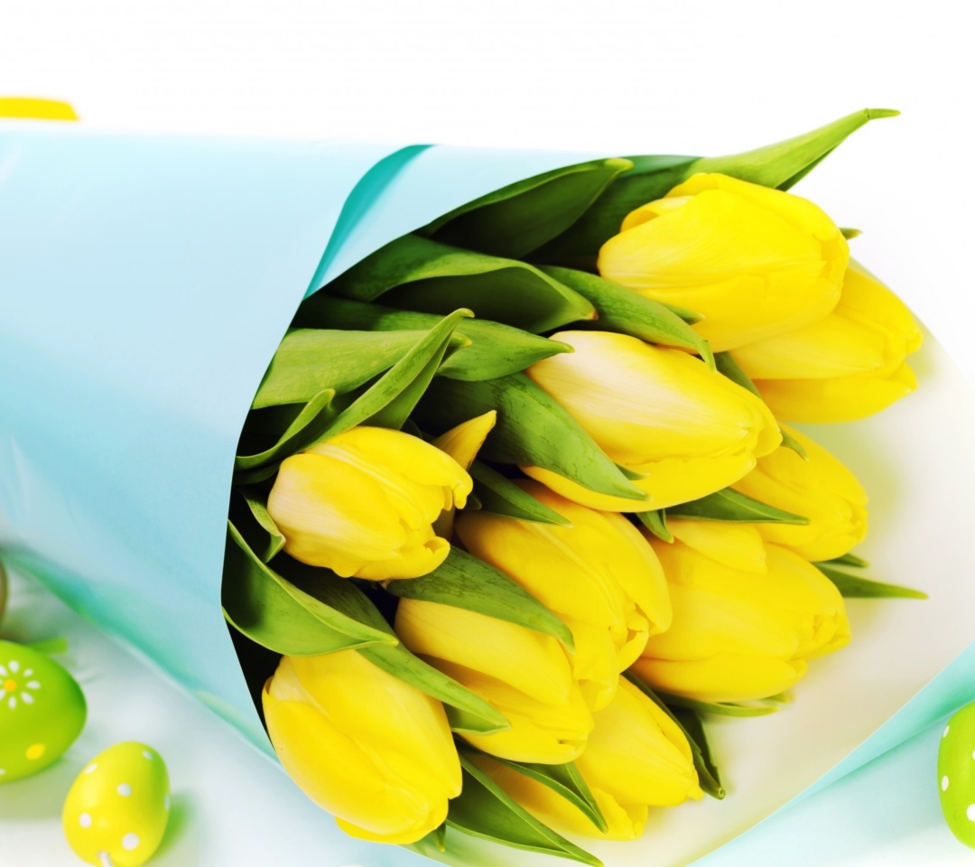 Das Yellow Tulips Wallpaper 1080x960