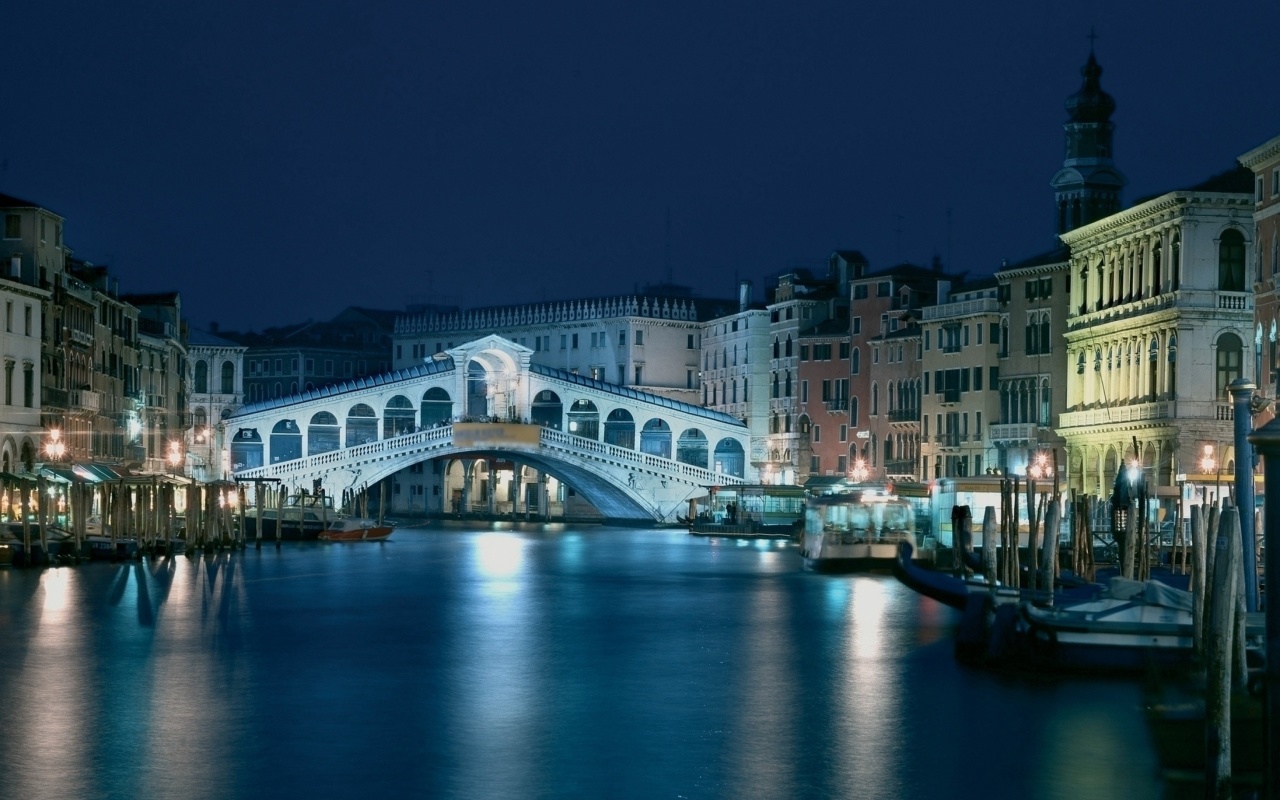 Night in Venice Grand Canal wallpaper 1280x800