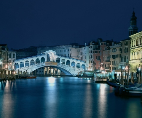 Обои Night in Venice Grand Canal 480x400