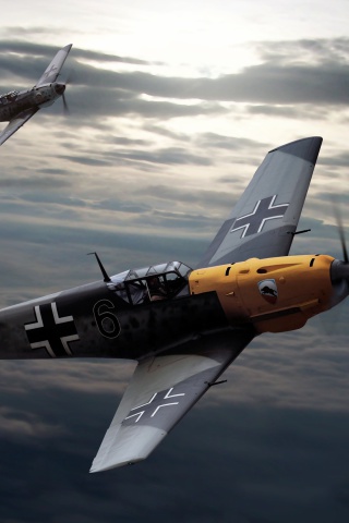 Обои Messerschmitt Bf 109, German World War II fighter aircraft 320x480