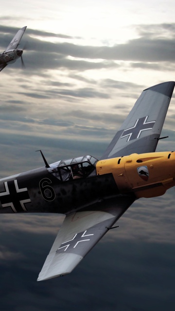 Fondo de pantalla Messerschmitt Bf 109, German World War II fighter aircraft 360x640