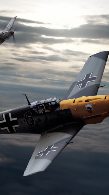 Das Messerschmitt Bf 109, German World War II fighter aircraft Wallpaper 360x640