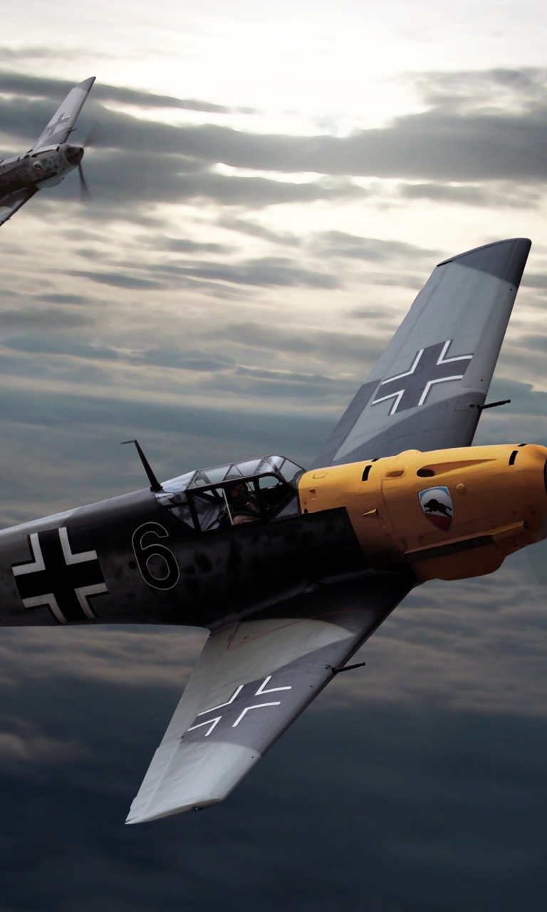 Обои Messerschmitt Bf 109, German World War II fighter aircraft 768x1280