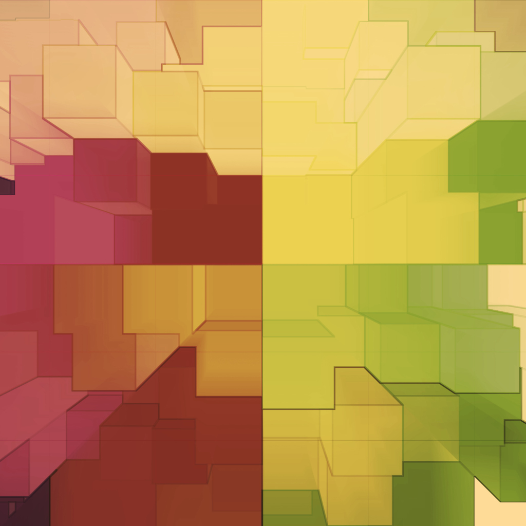 Fondo de pantalla Multicolored 3D Blocks 1024x1024