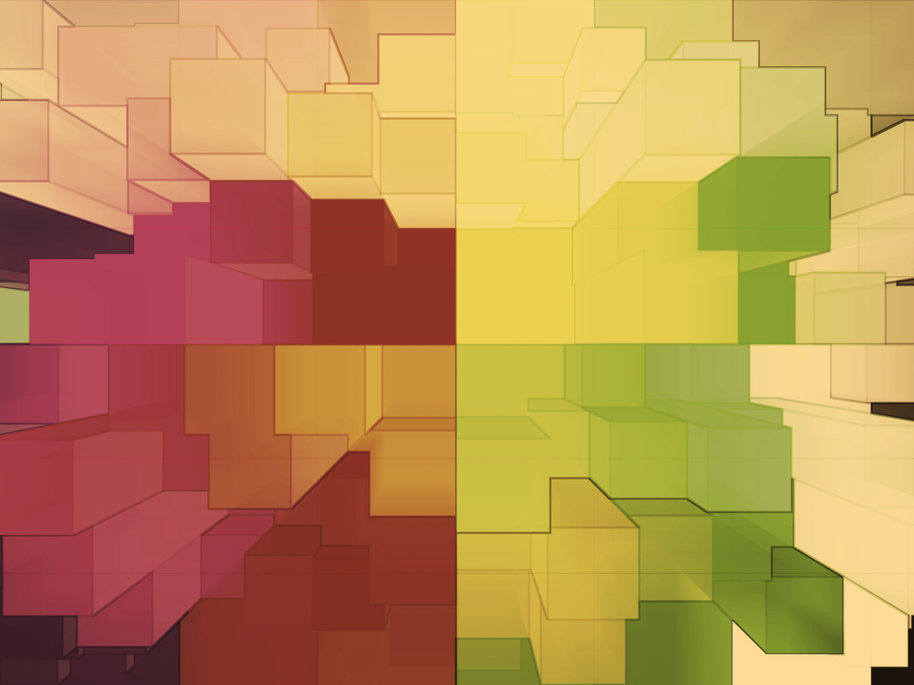 Das Multicolored 3D Blocks Wallpaper 1280x960