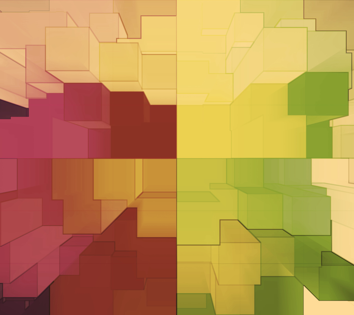 Fondo de pantalla Multicolored 3D Blocks 1440x1280