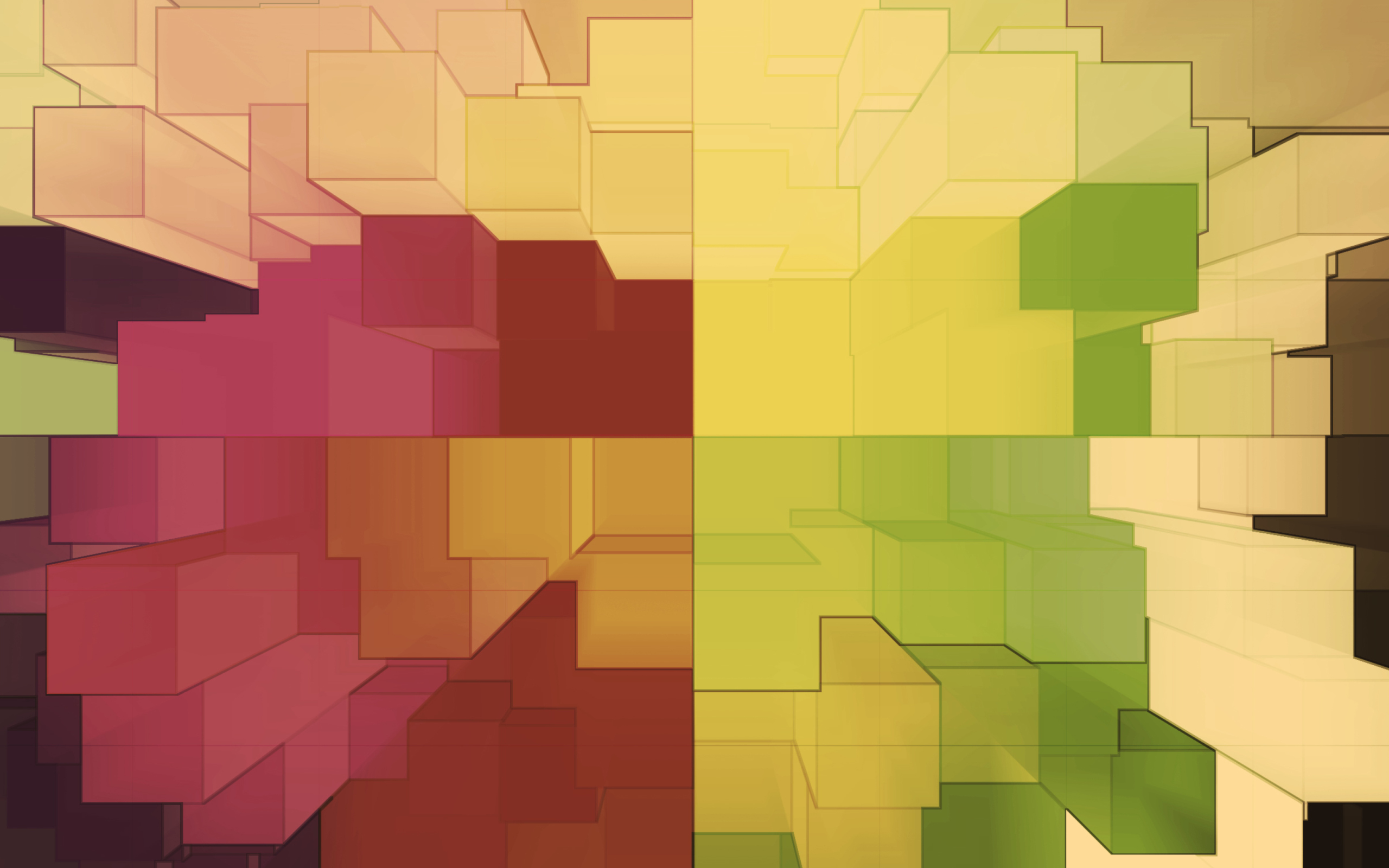 Обои Multicolored 3D Blocks 2560x1600