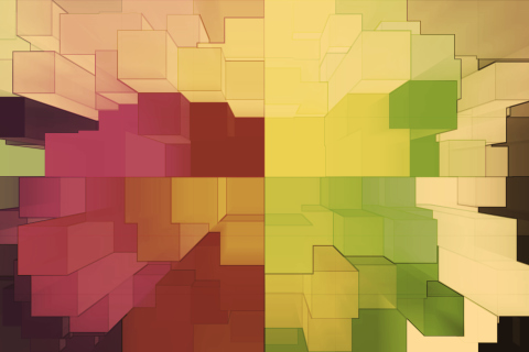 Fondo de pantalla Multicolored 3D Blocks 480x320