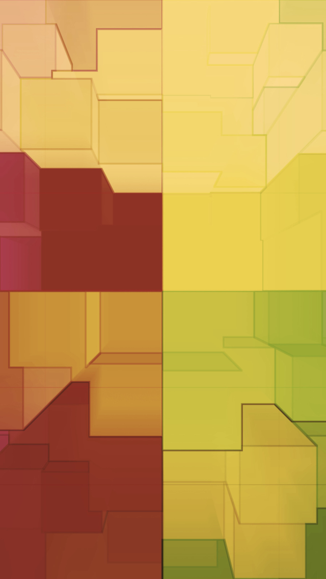 Das Multicolored 3D Blocks Wallpaper 640x1136