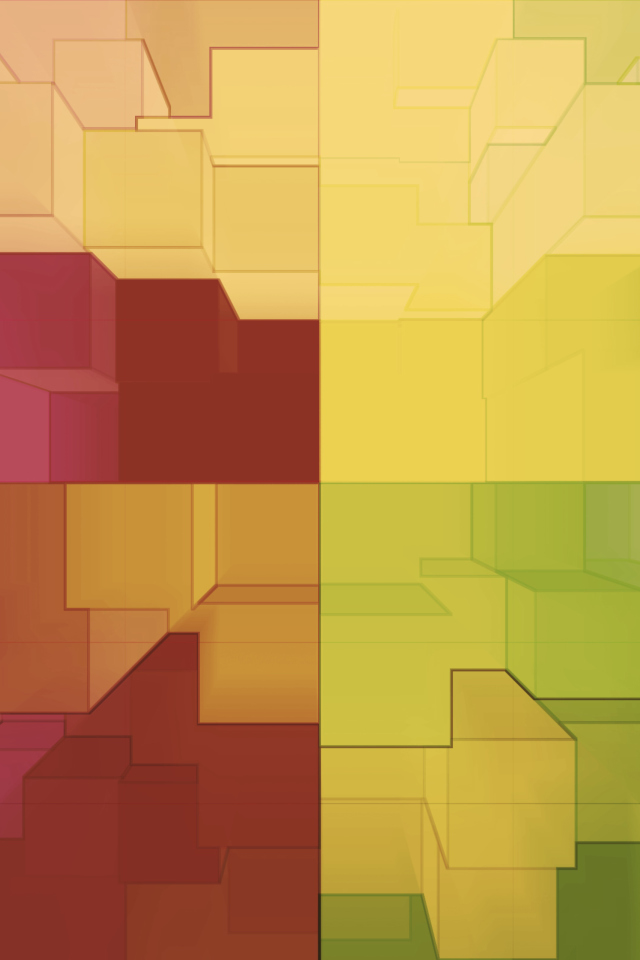 Multicolored 3D Blocks wallpaper 640x960