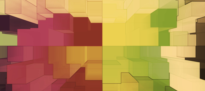 Fondo de pantalla Multicolored 3D Blocks 720x320
