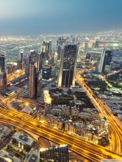 Fondo de pantalla View From Burj Khalifa Dubai 240x320