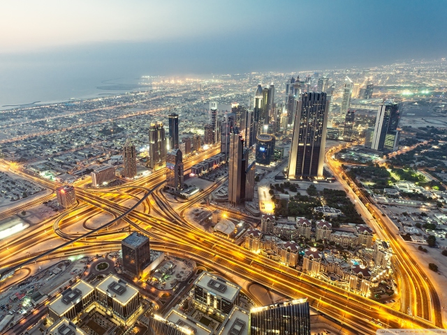 Das View From Burj Khalifa Dubai Wallpaper 640x480