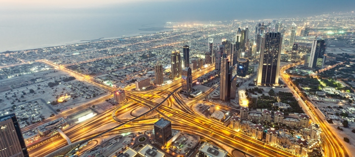 Sfondi View From Burj Khalifa Dubai 720x320