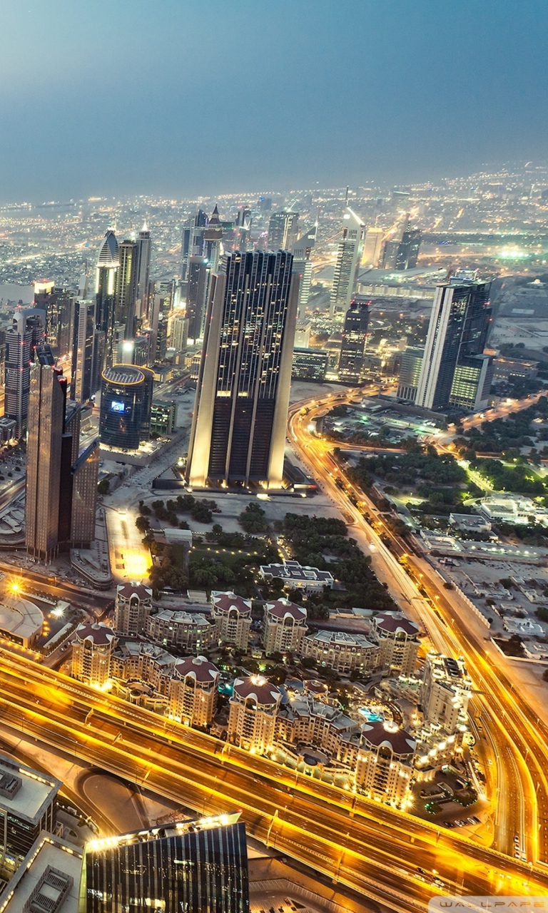 Обои View From Burj Khalifa Dubai 768x1280