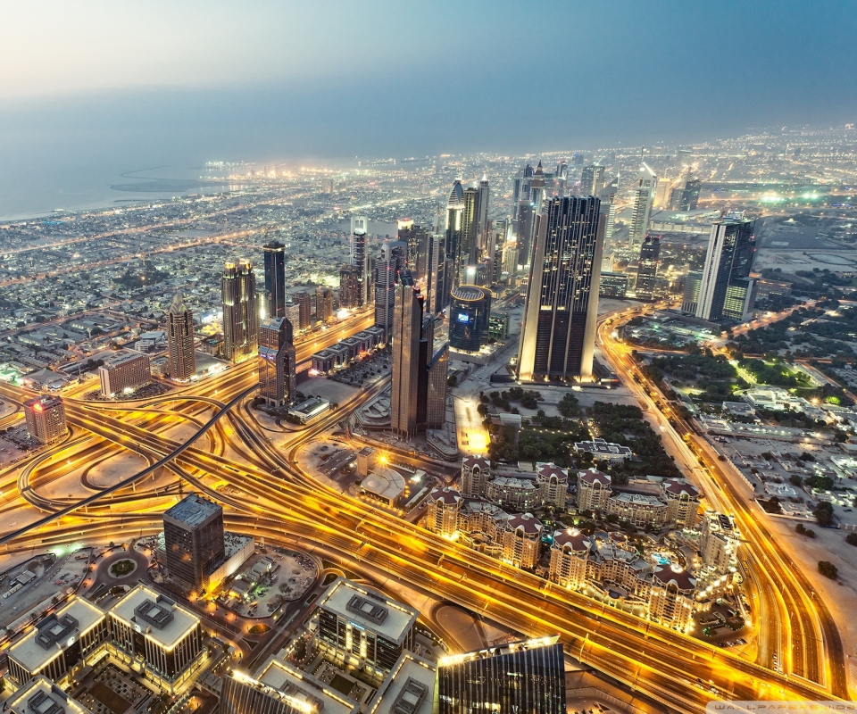 View From Burj Khalifa Dubai wallpaper 960x800