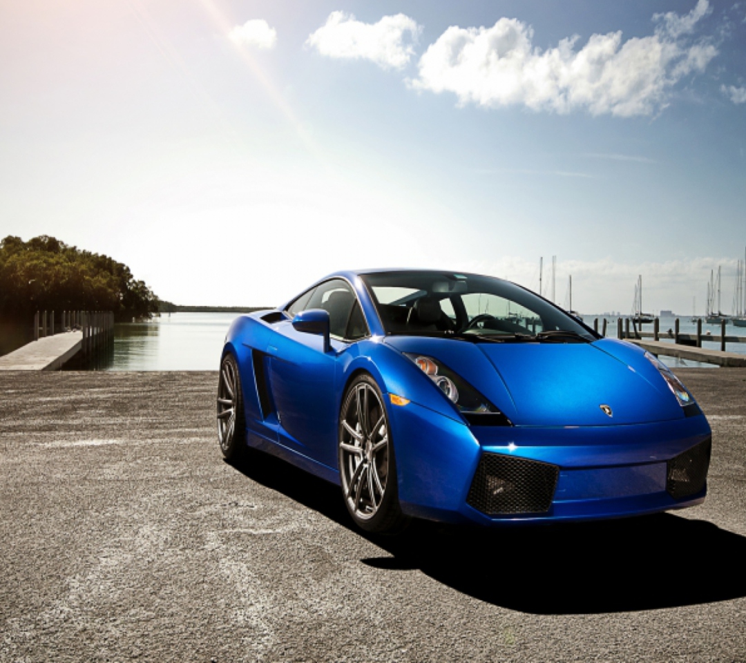 Fondo de pantalla Blue Lamborghini 1080x960
