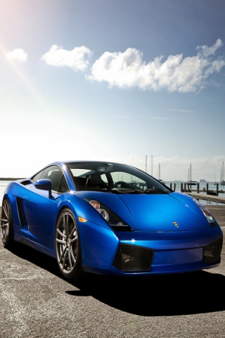 Screenshot №1 pro téma Blue Lamborghini 320x480