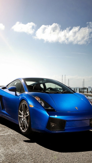 Fondo de pantalla Blue Lamborghini 360x640