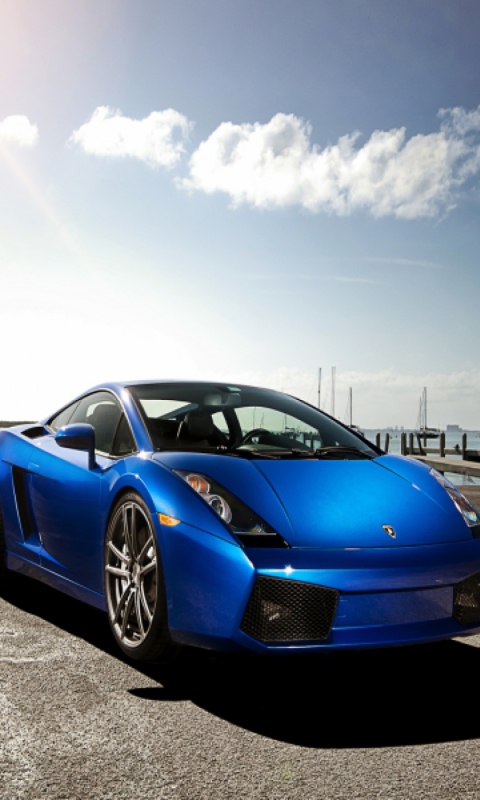 Blue Lamborghini wallpaper 480x800