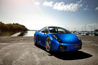 Blue Lamborghini Background for Android, iPhone and iPad