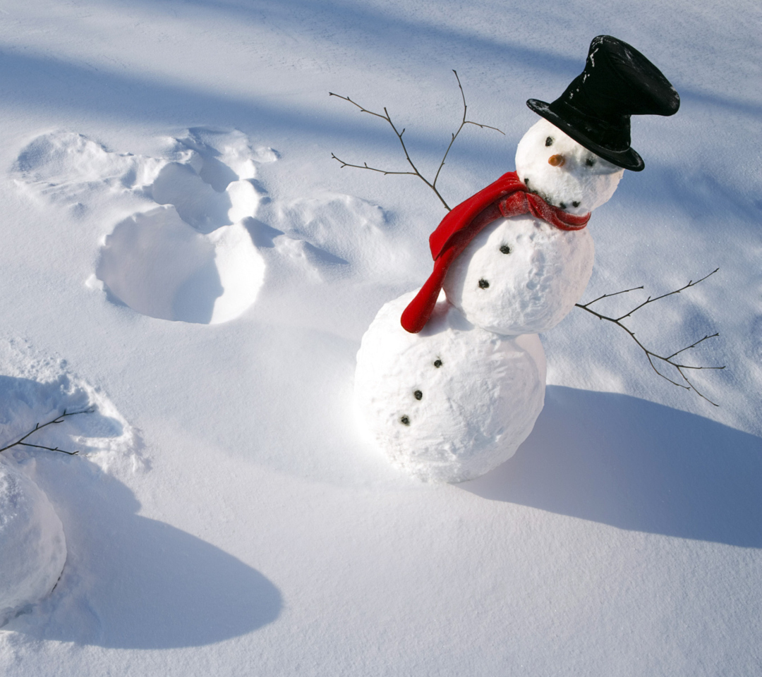 Обои Happy Snowman 1080x960