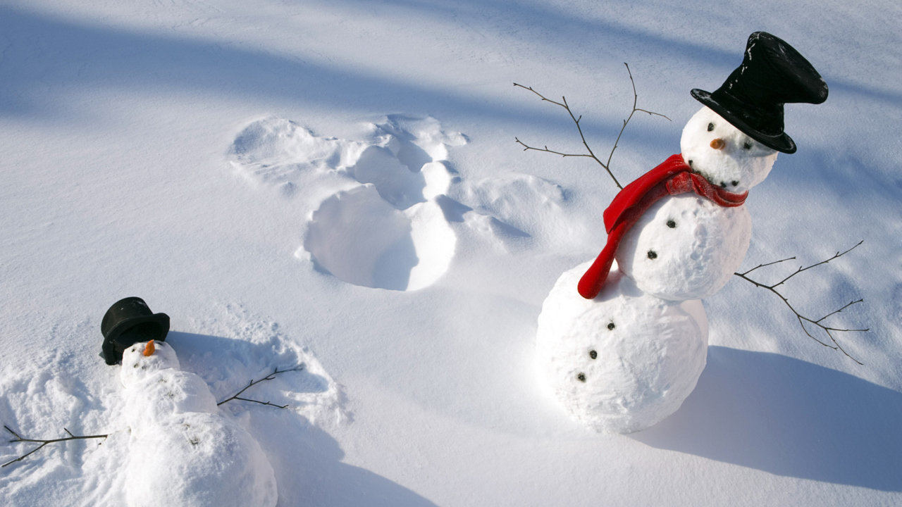 Das Happy Snowman Wallpaper 1280x720