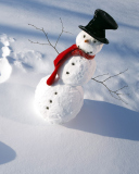 Обои Happy Snowman 128x160