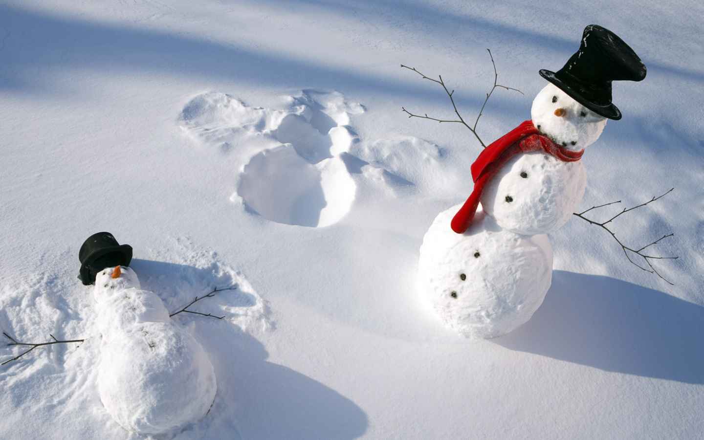 Das Happy Snowman Wallpaper 1440x900