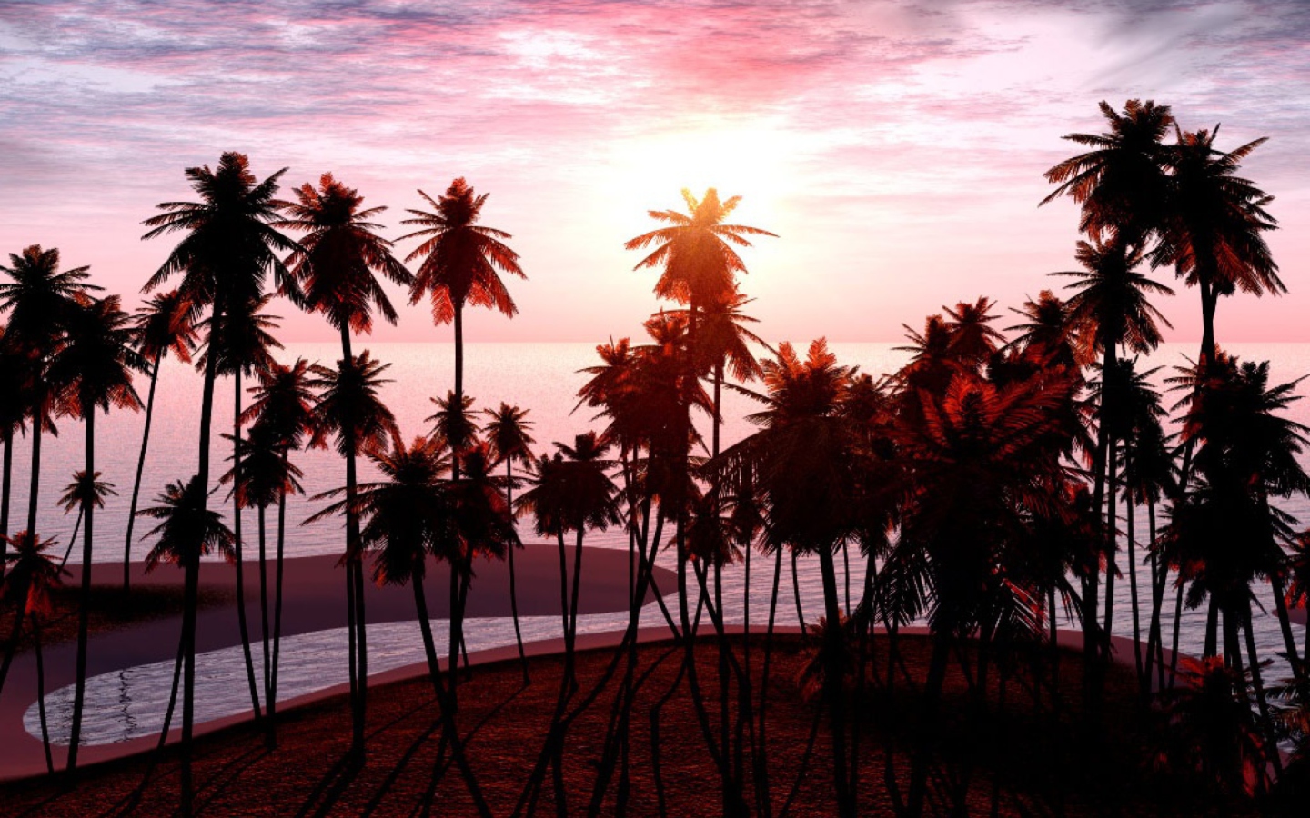 Screenshot №1 pro téma Jungle Sunset 1440x900