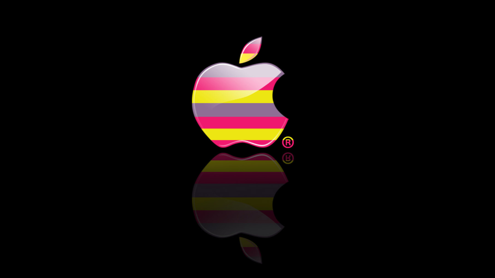 Обои Colorful Stripes Apple Logo 1920x1080