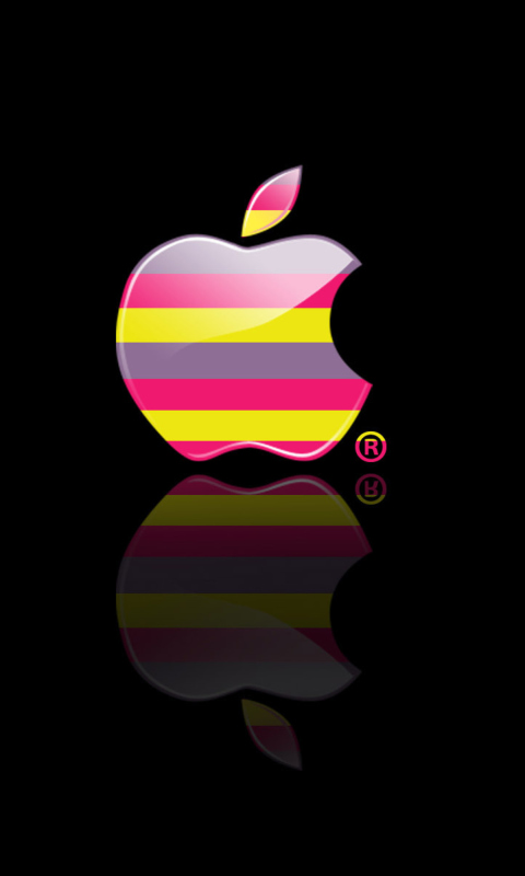 Colorful Stripes Apple Logo wallpaper 480x800