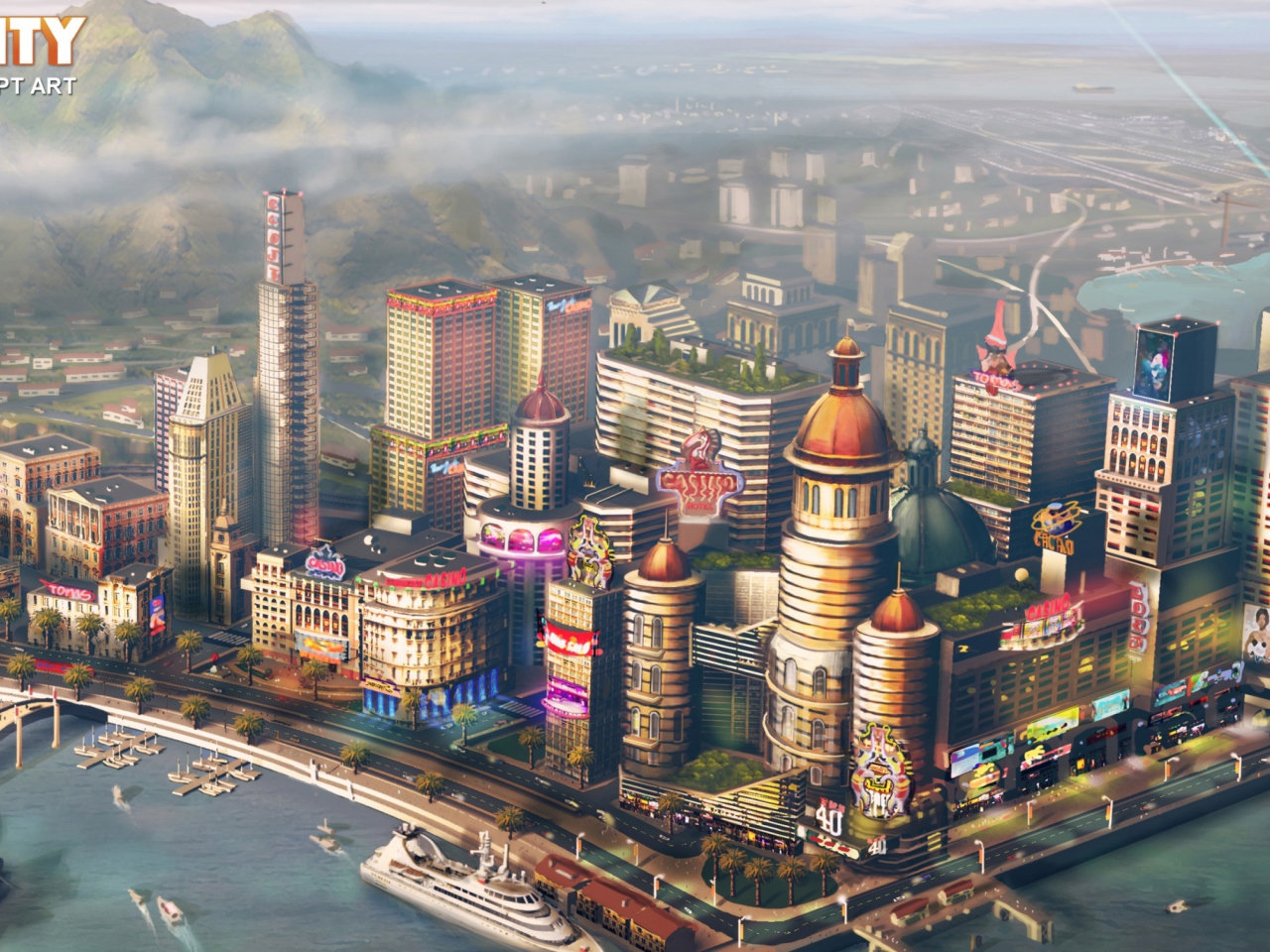 Das 2013 Simcity Game Concept Art Wallpaper 1280x960