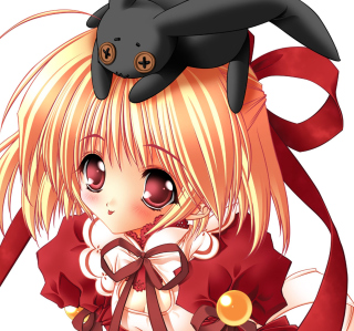 Kostenloses Girl With Black Rabbit Wallpaper für iPad Air