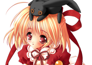 Girl With Black Rabbit Picture for Android, iPhone and iPad