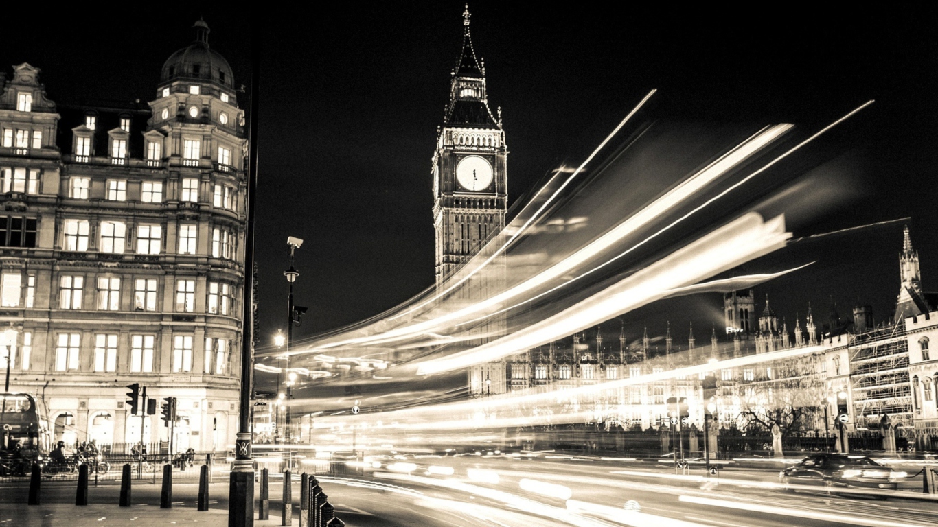 Das Big Ben London City Lights Wallpaper 1366x768