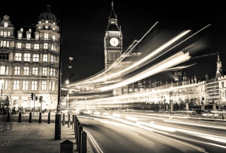 Big Ben London City Lights Background for Android, iPhone and iPad
