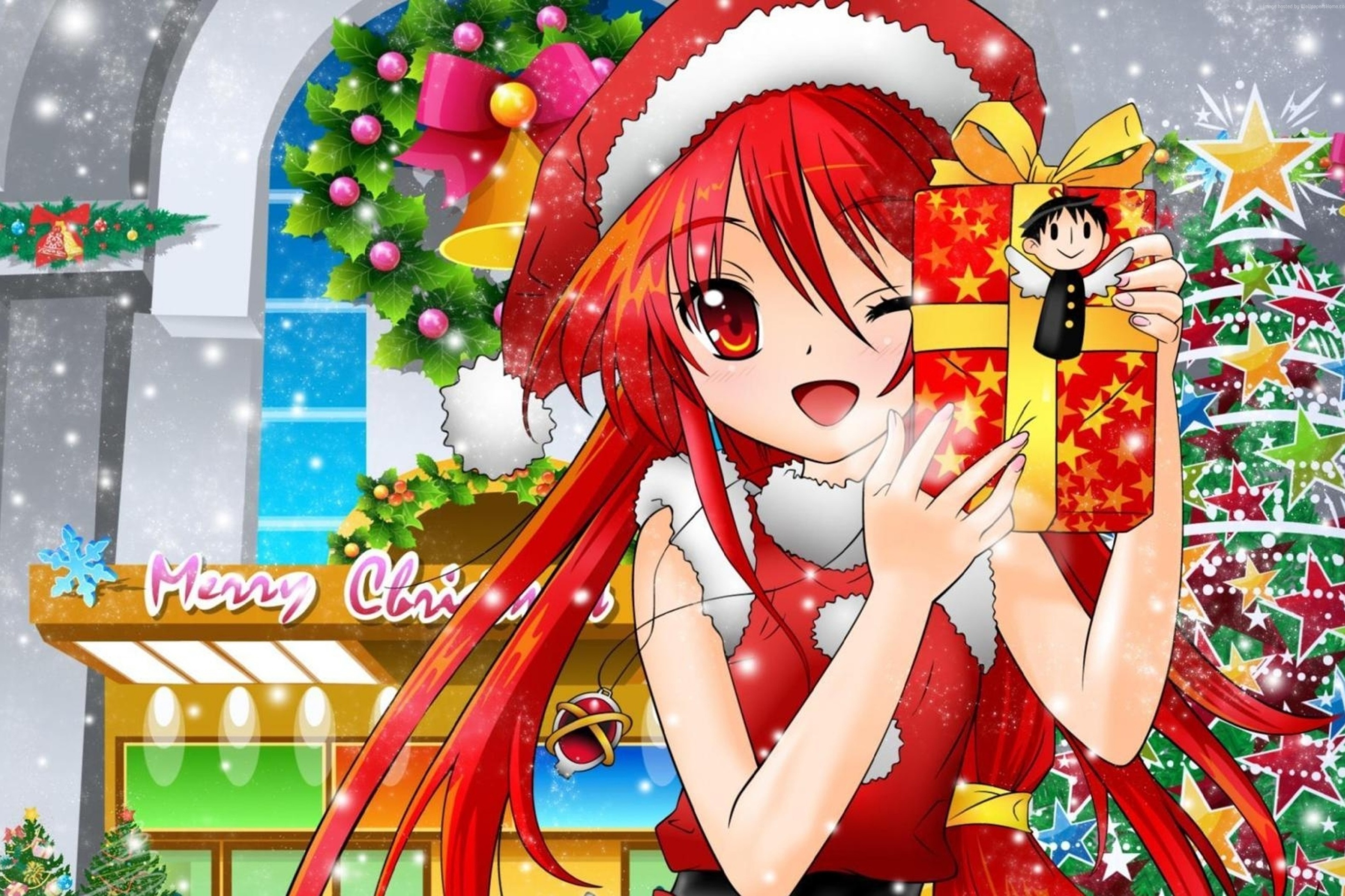 Das Christmas Anime girl Wallpaper 2880x1920