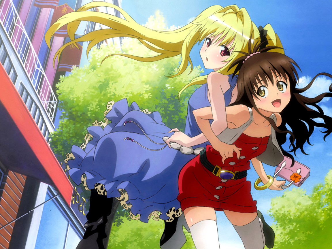 Mikan Yuuki and Konjiki no Yami from To Love Ru Anime wallpaper 1152x864