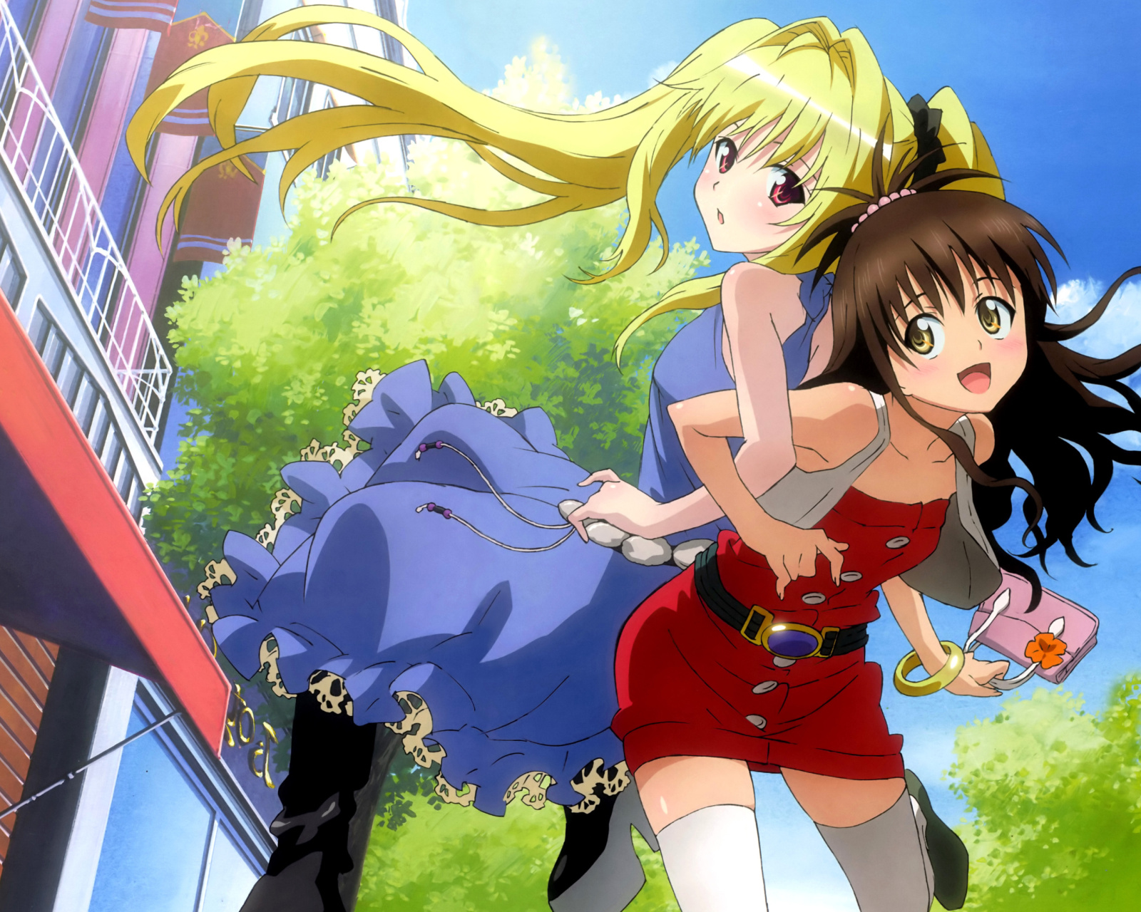Mikan Yuuki and Konjiki no Yami from To Love Ru Anime wallpaper 1600x1280