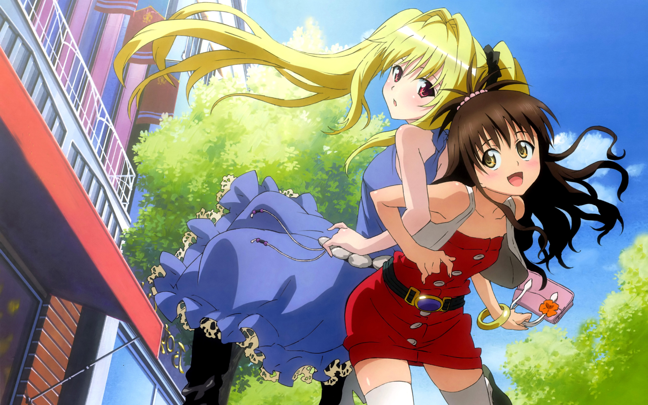 Mikan Yuuki and Konjiki no Yami from To Love Ru Anime wallpaper 2560x1600
