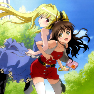 Mikan Yuuki and Konjiki no Yami from To Love Ru Anime - Obrázkek zdarma pro iPad mini