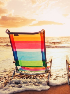 Das Beach Chairs Wallpaper 240x320
