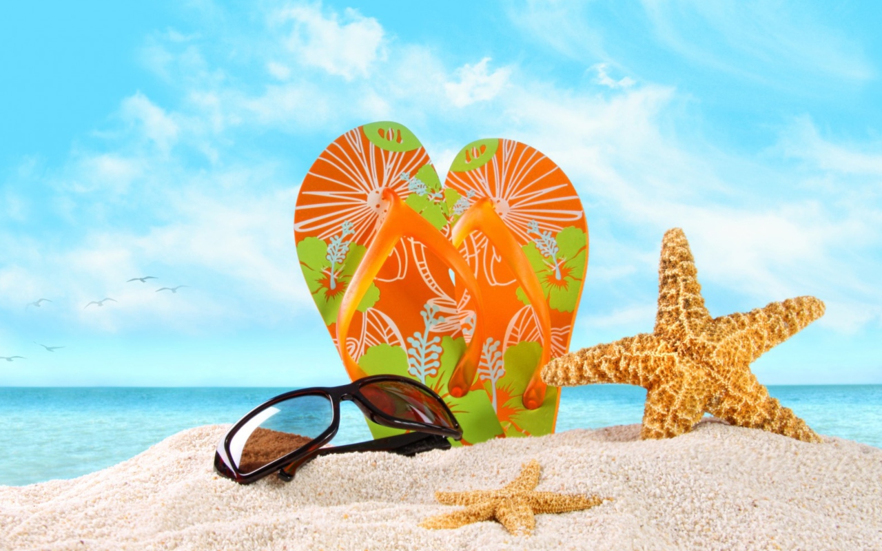 Beach Vacation Time wallpaper 1280x800