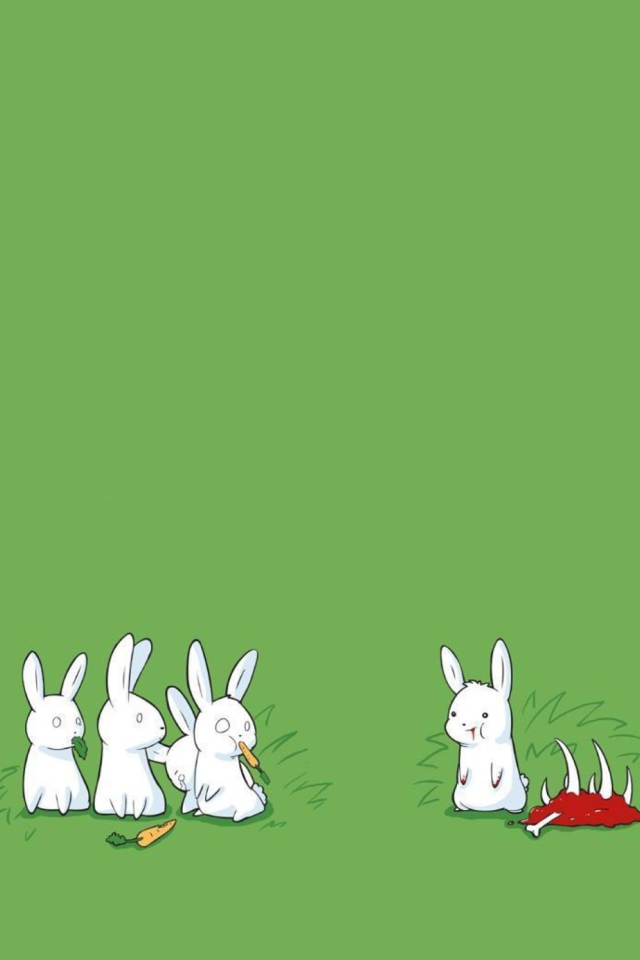 Carnivorous Rabbit wallpaper 640x960