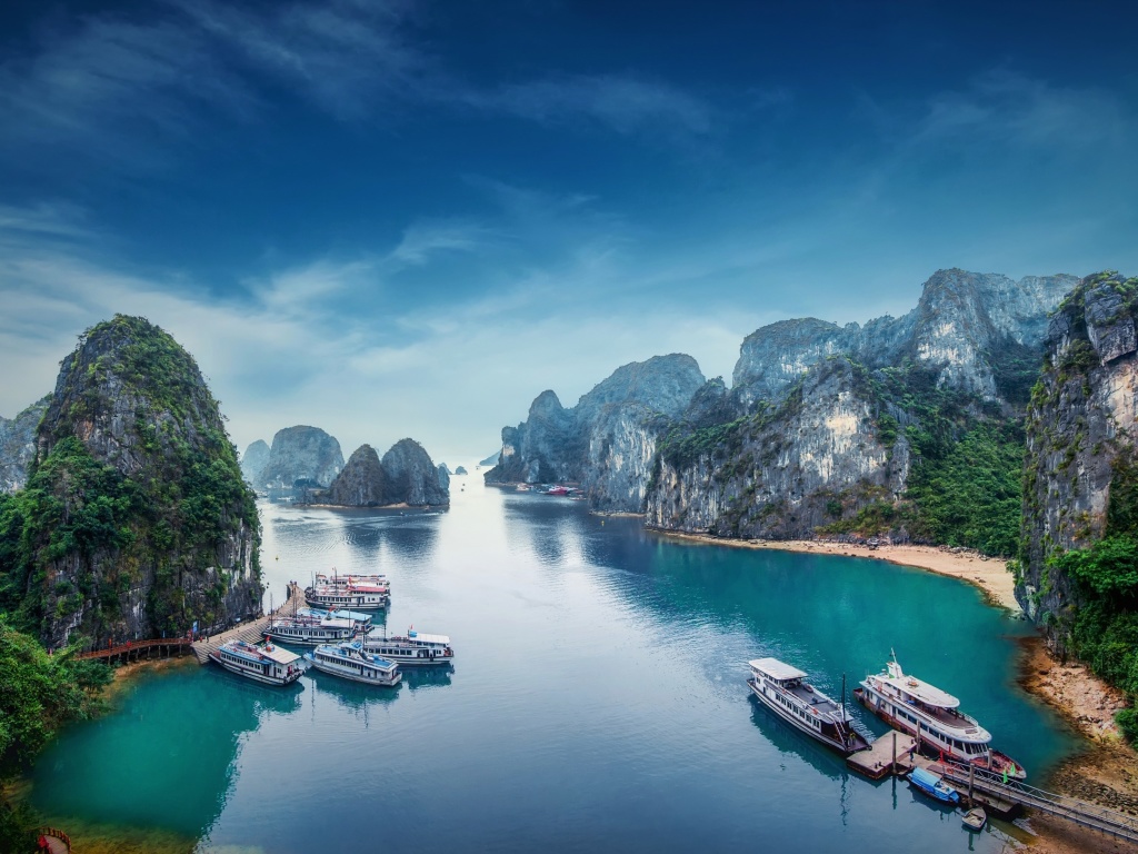 Sfondi Hạ Long Bay Vietnam Attractions 1024x768
